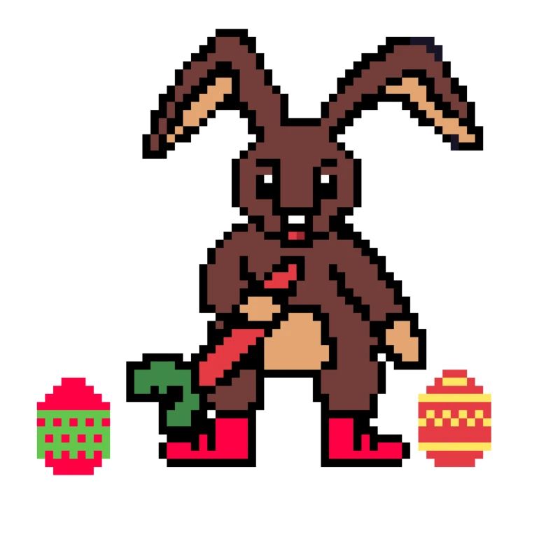 Lapin de Pâques mignon Pixel Art