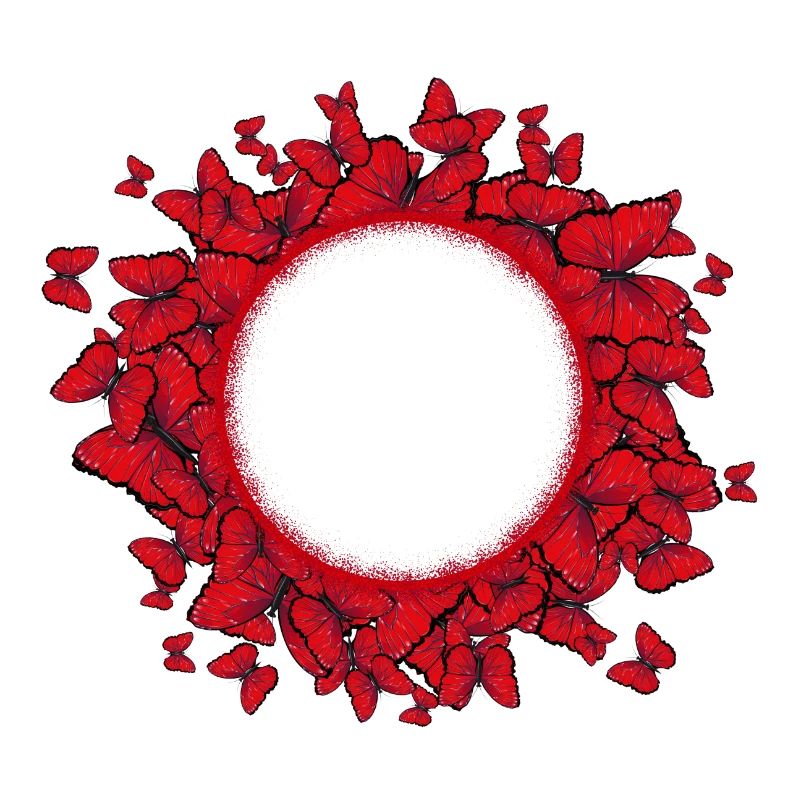 many red butterflies imaginative frames