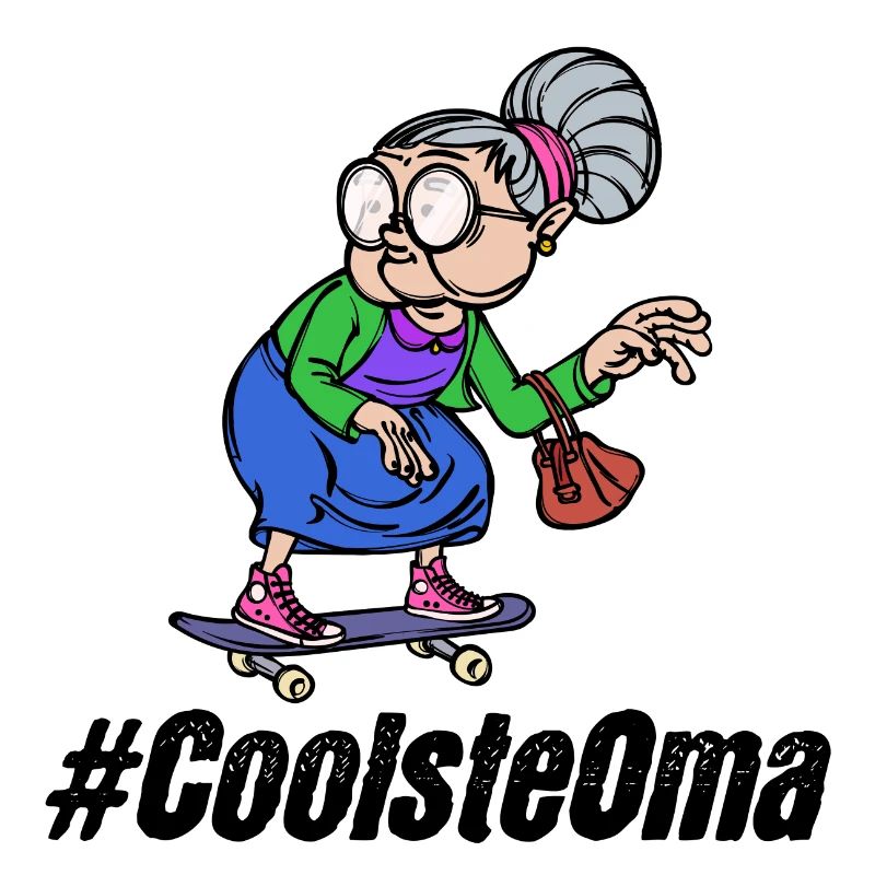 Alte Frau Cool Brille Statement Großmutter Oma