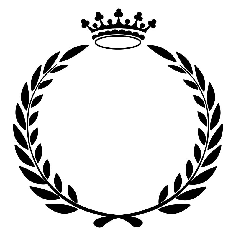 Laurel wreath with crown