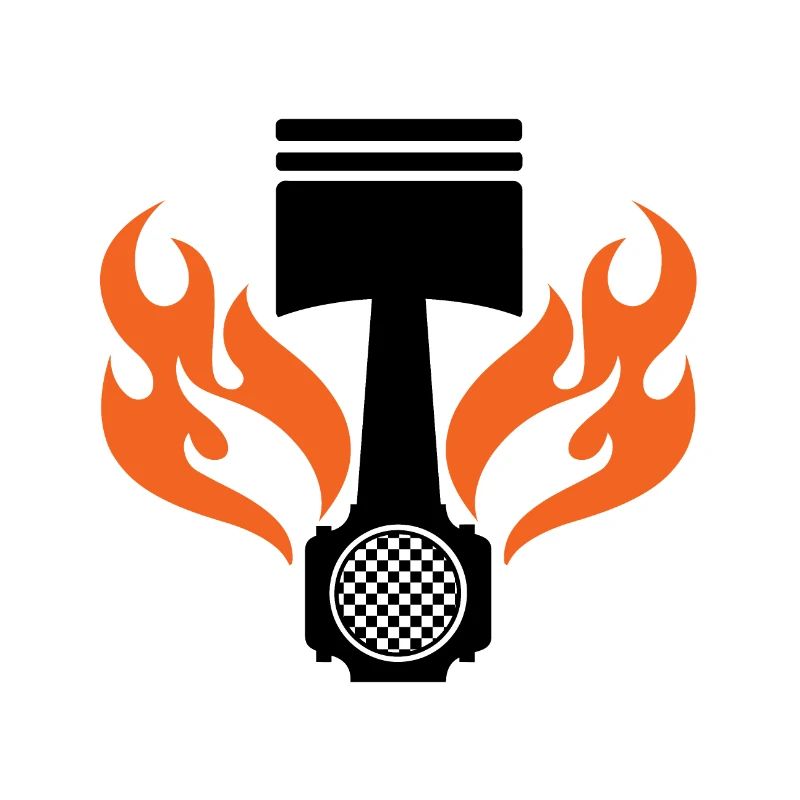 Flaming Piston - Car Auto Racing - Car Auto Window