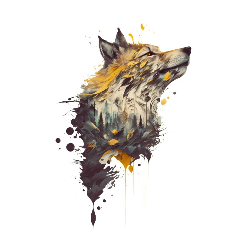 Wolf Design with an included forest