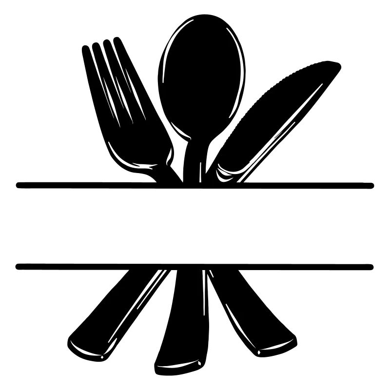 Logo du menu de couverts avec barre transparente