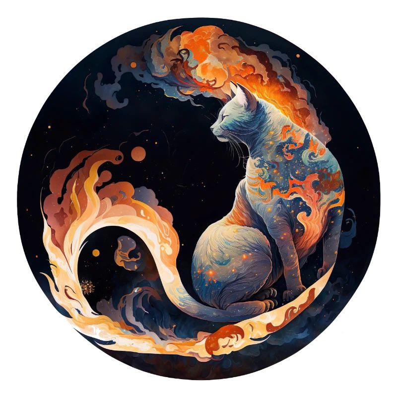 Fiery cat magic in constellation design