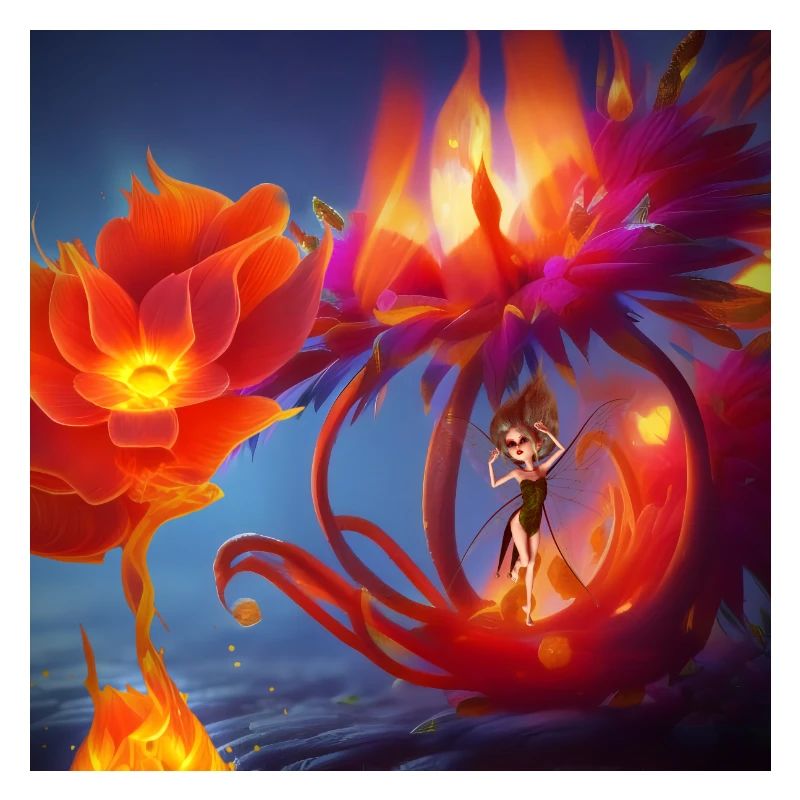 La fleur de feu toujours fleurissante de fée.