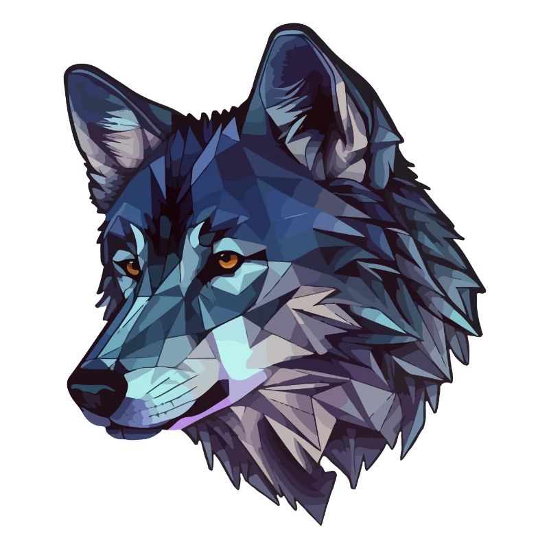 Stylized, geometric wolf