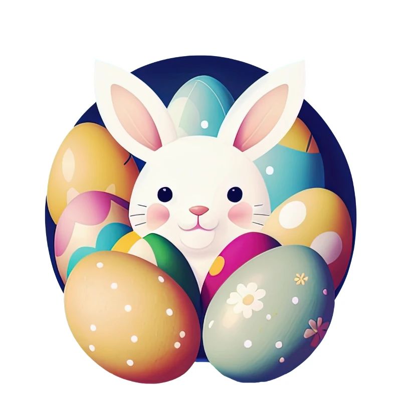 Easter bunny with Easter eggs