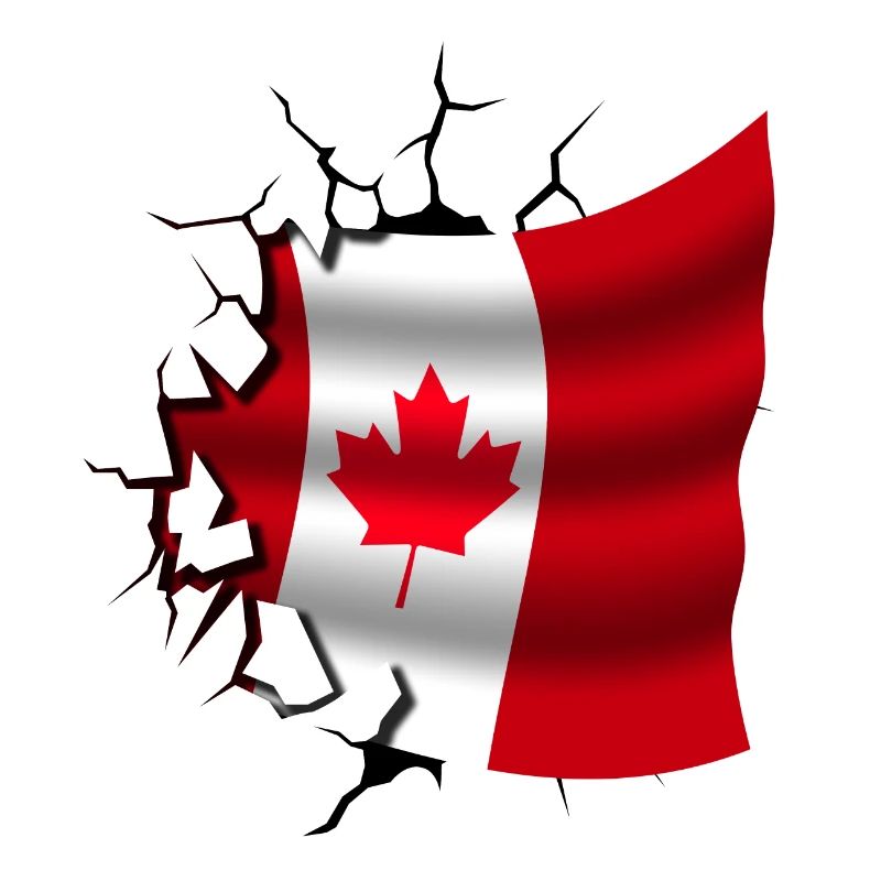 Drapeau du Canada - Canada - Drapeau Broken Design