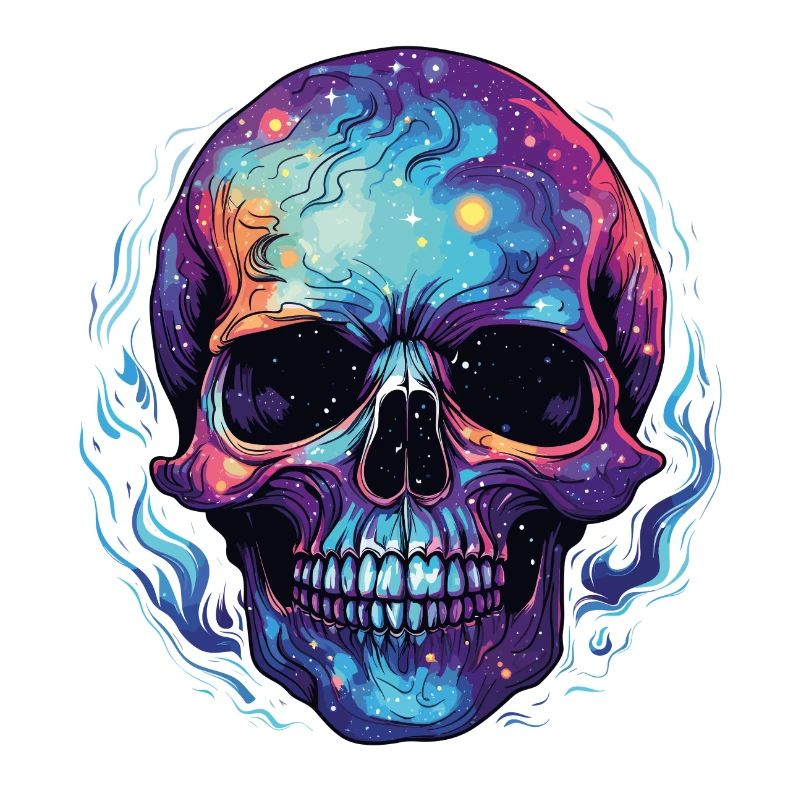 Cosmic Neon Skull