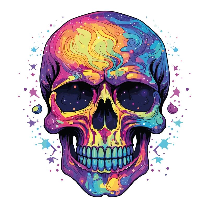 Psychedelisch Neon Schädel