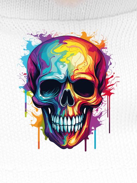 Psychedelischer Rainbow Farbschädel 