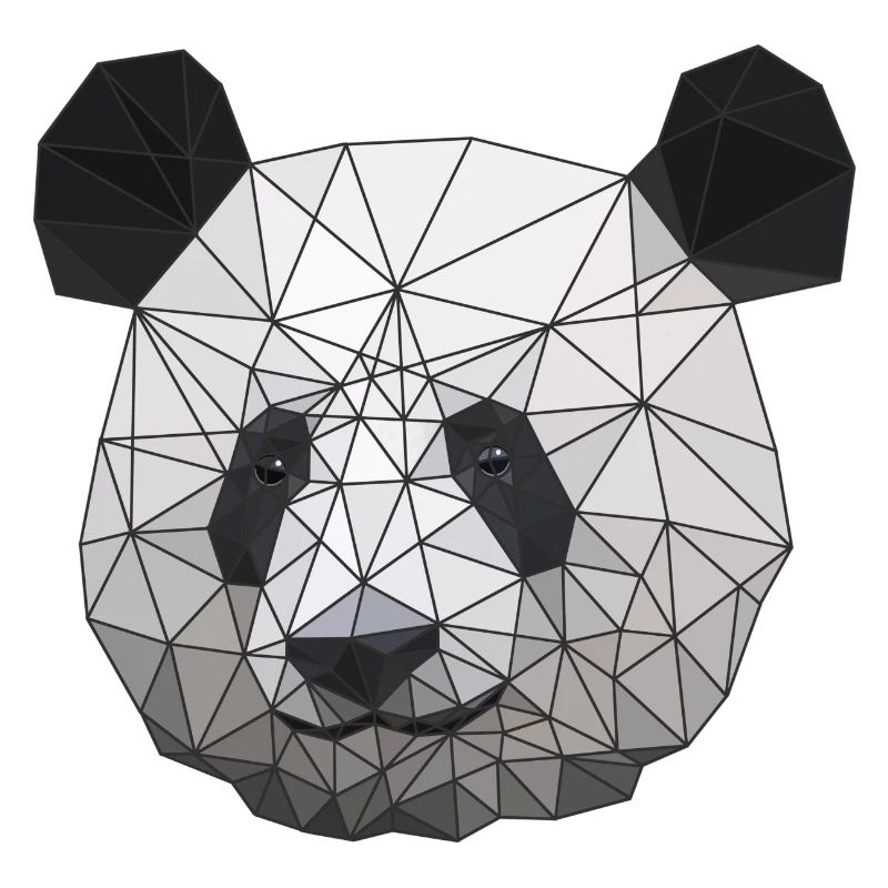 Polygonal Panda Bear Low Poly Art Triangle Shapes