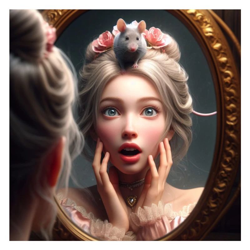 Princess and her reflection with mouse