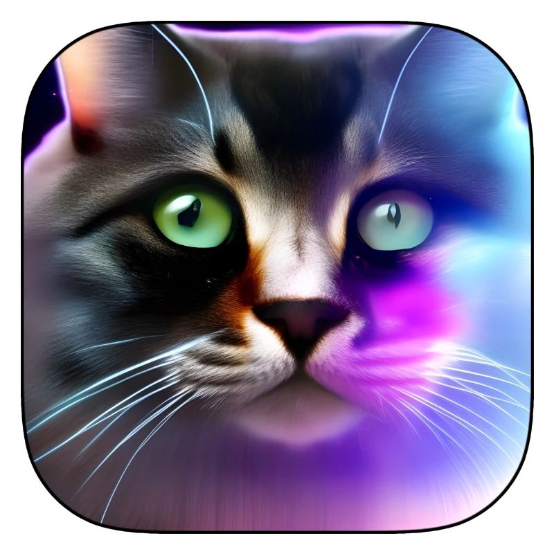 Portrait de jeu couleur néon de chat