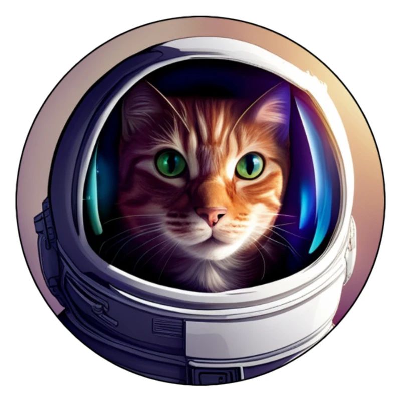 Space cat in helmet
