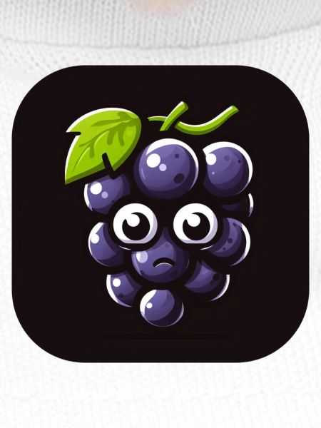 Sad grapes in comic style