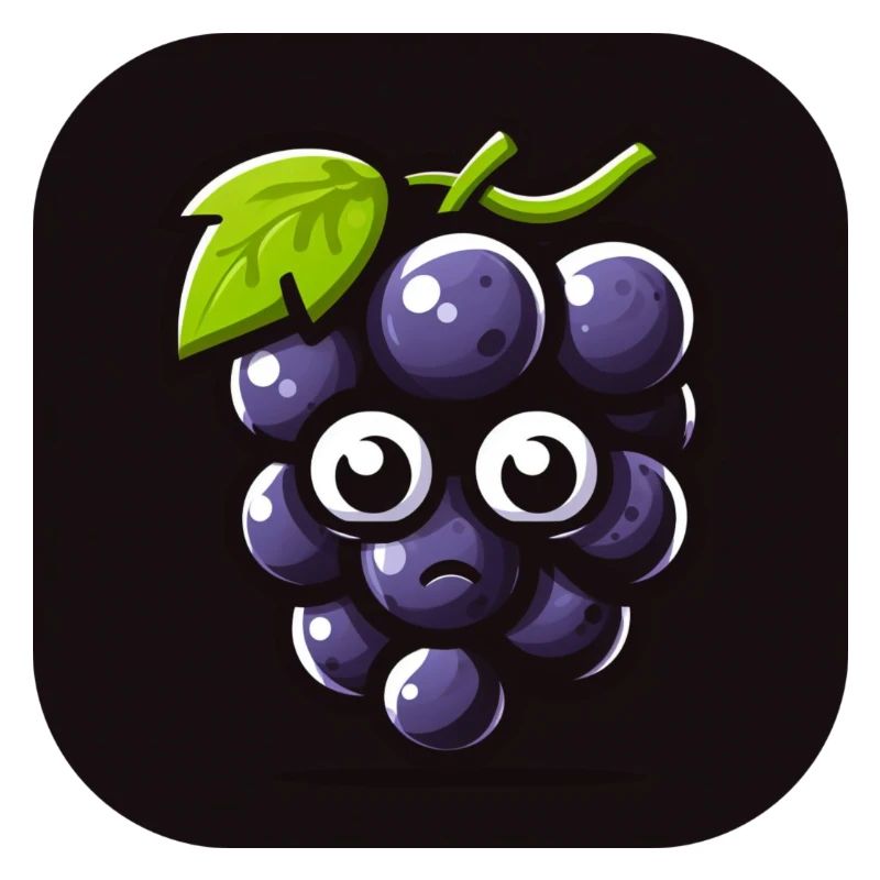 Sad grapes in comic style