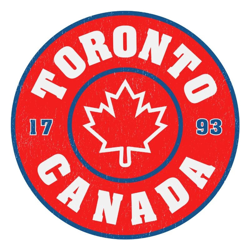 Toronto Canada Round Emblem Maple Leaf