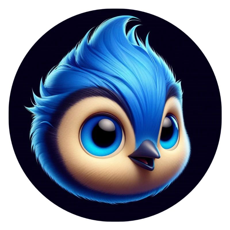 Comic Bird Blue Blue