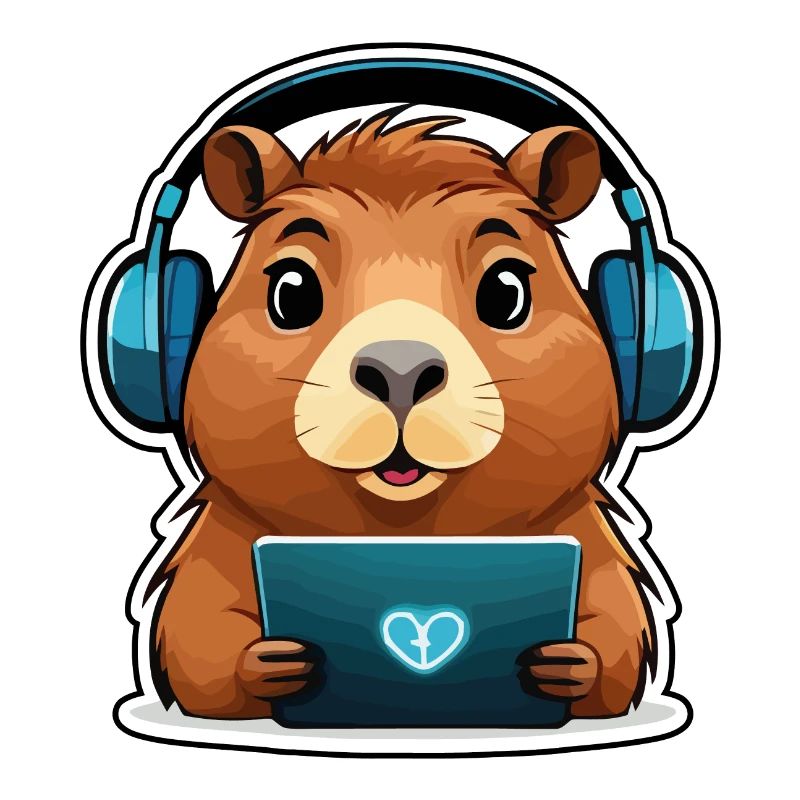 Capybara mit Computer
