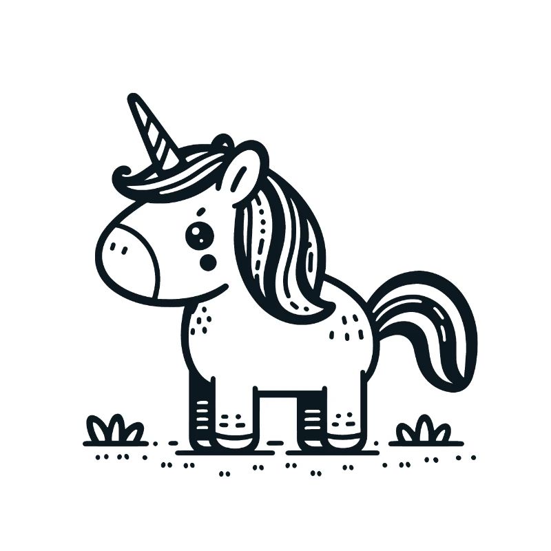 Delicate unicorn sketch style