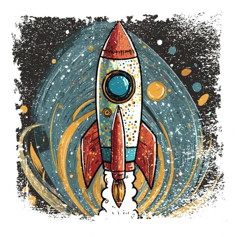 Rakete mit stylischem Design
