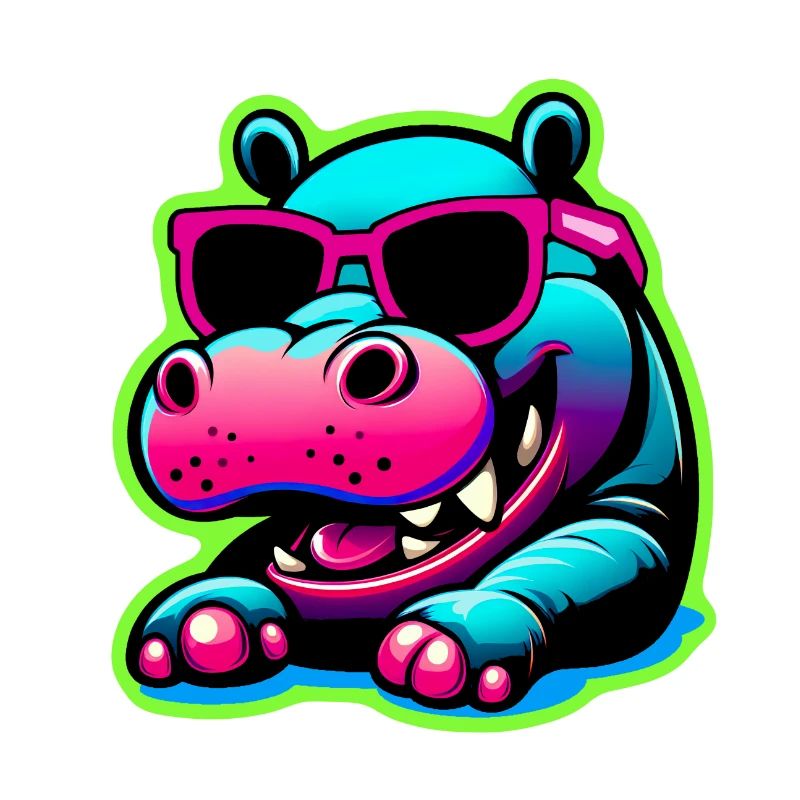Hippo with sunglasses