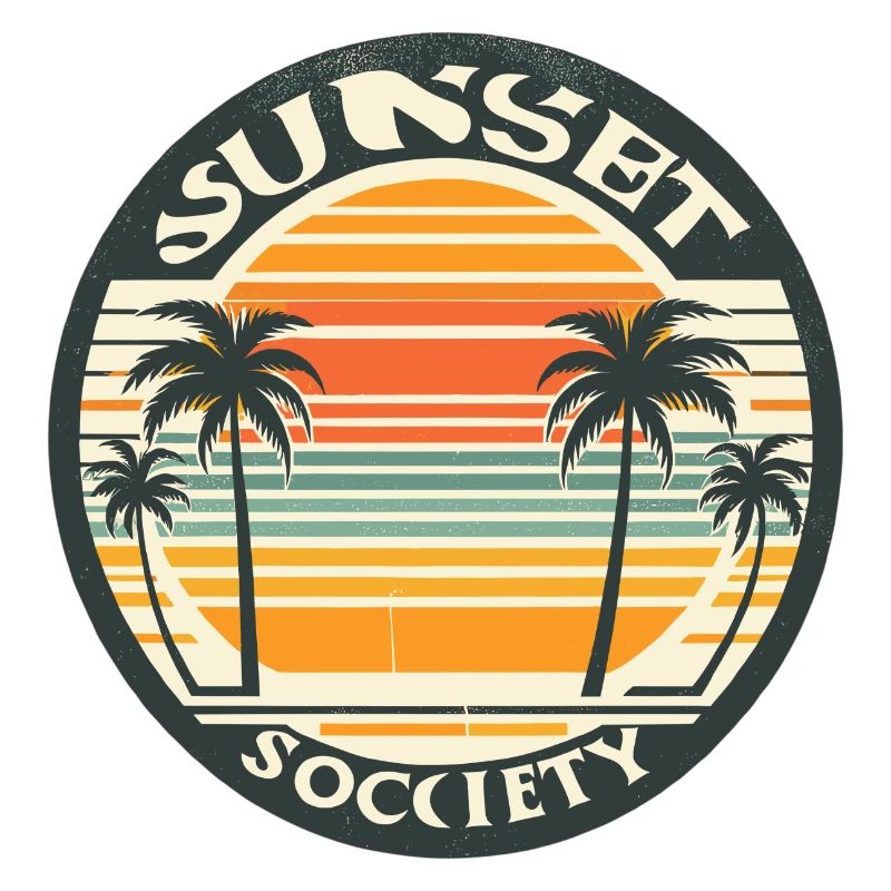 Sunset with palm trees