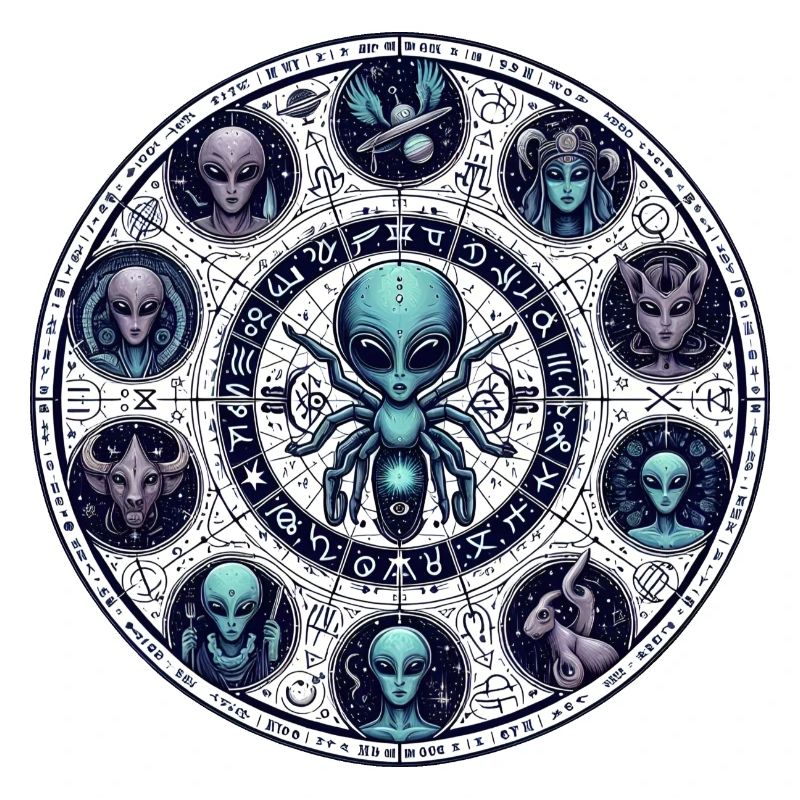 Alien Zodiac Wheel Design
