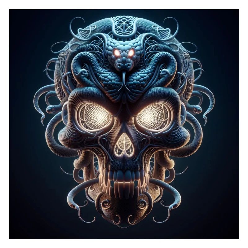 Schädel verschmolzen mit Snake 3D