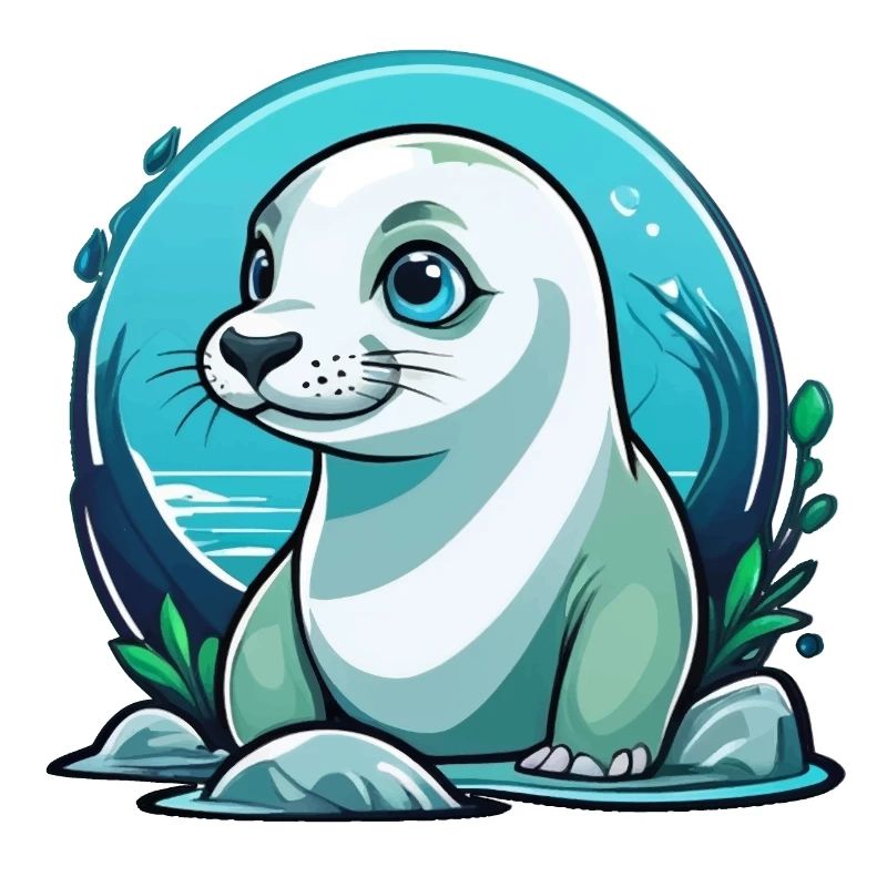 Junge Robbe auf Entdeckertour