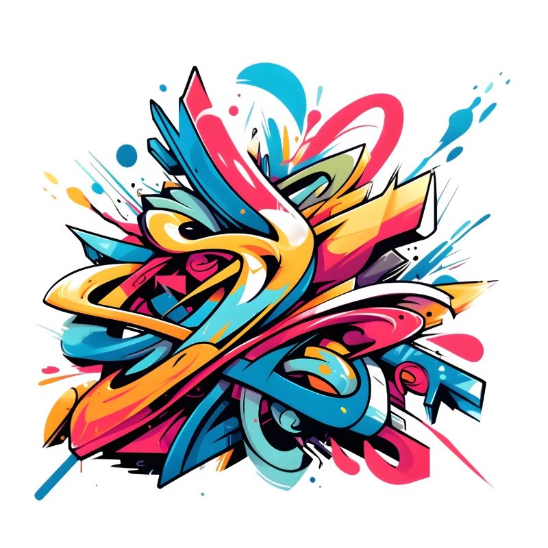 Coole bunte dynamische Graffiti-Illustration