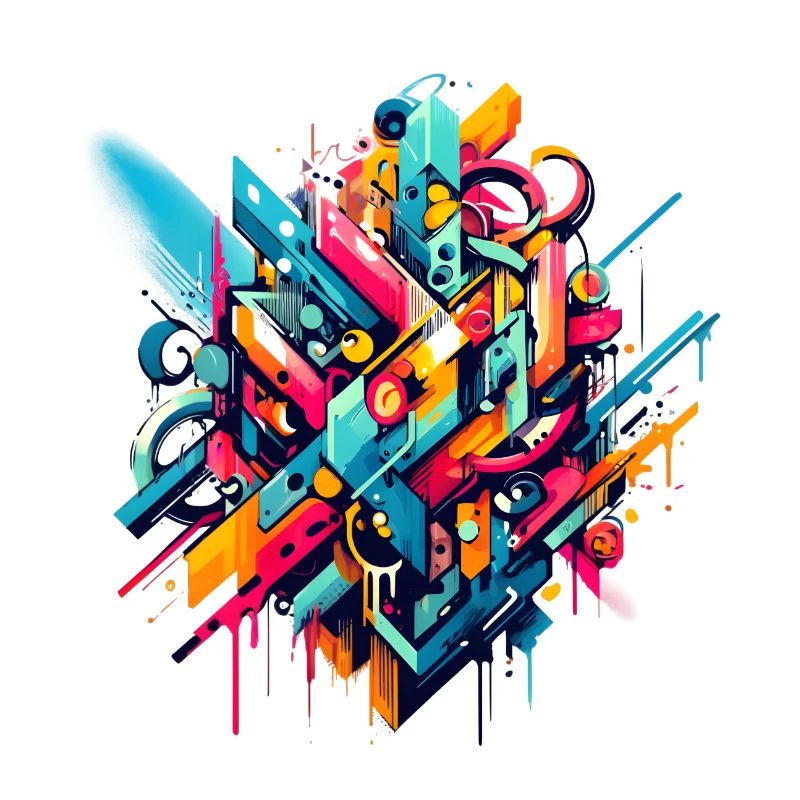Coole bunte dynamische Graffiti-Illustration
