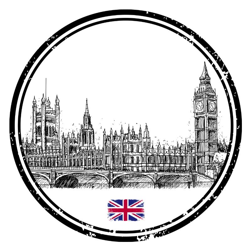 Tiny Union Jack Accent on Black