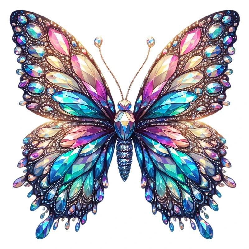 Butterfly, Diamond, Diamonds, Crystals, Crystal
