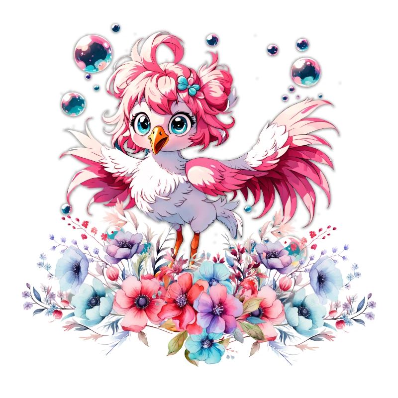 Flamant rose mignon