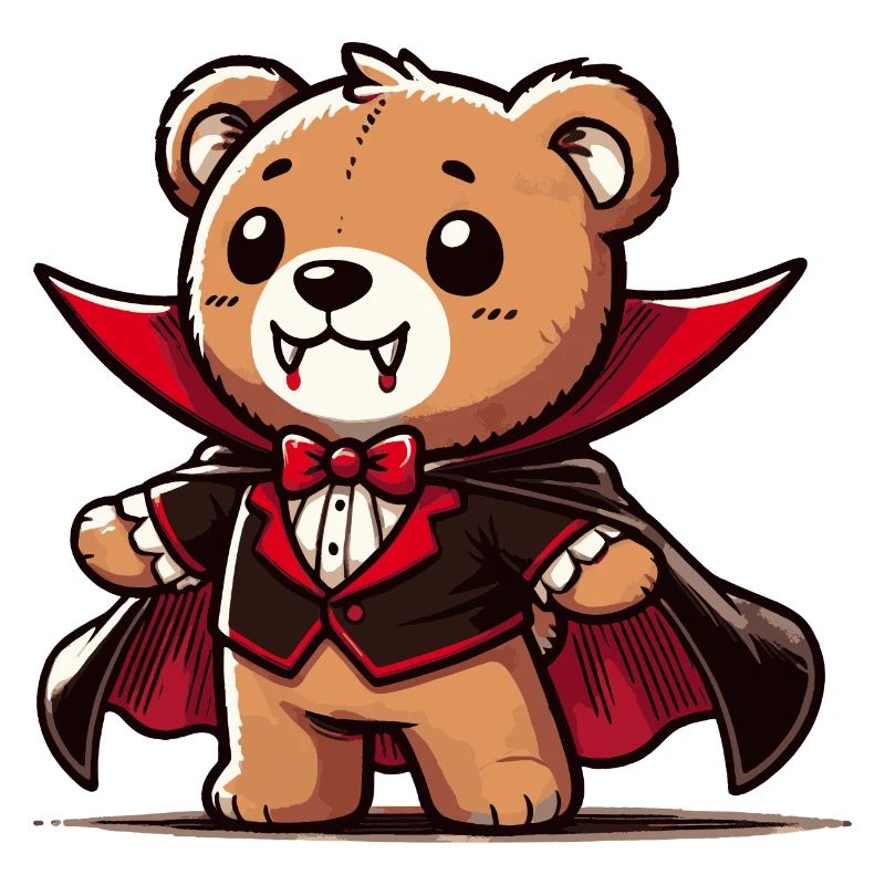 Cute Vampire Teddy Bear for Halloween Fun