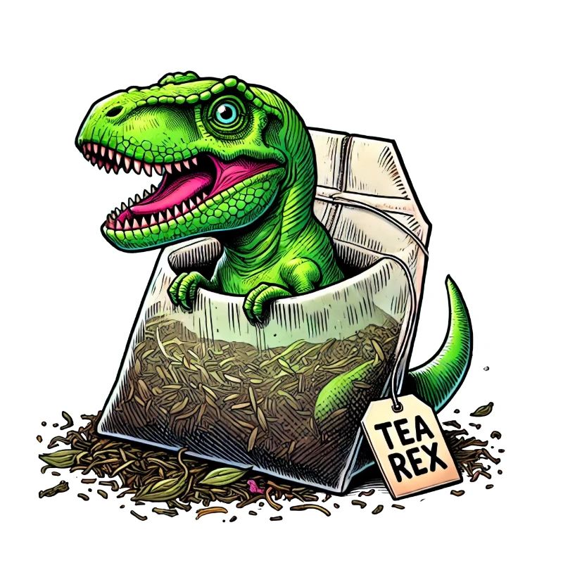 Tea rex T-rex dinosaur