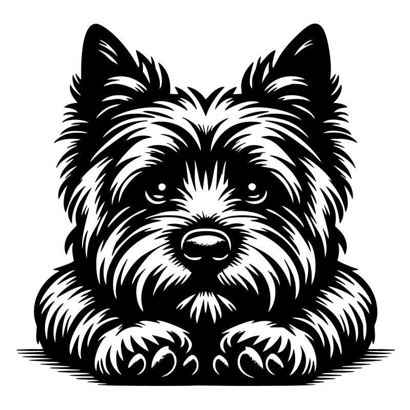 Cairn Terrier Head with Paws