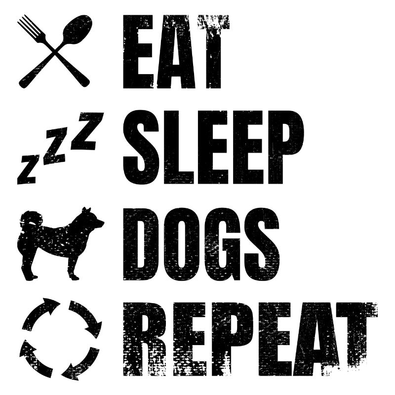 Mangez dormir chiens répéter