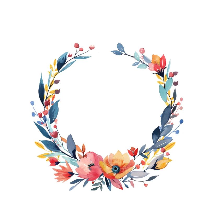 Coloré, couronne de fleurs, personnalisable