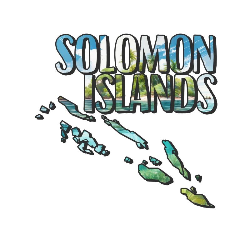 Watercolor Map Solomon Islands