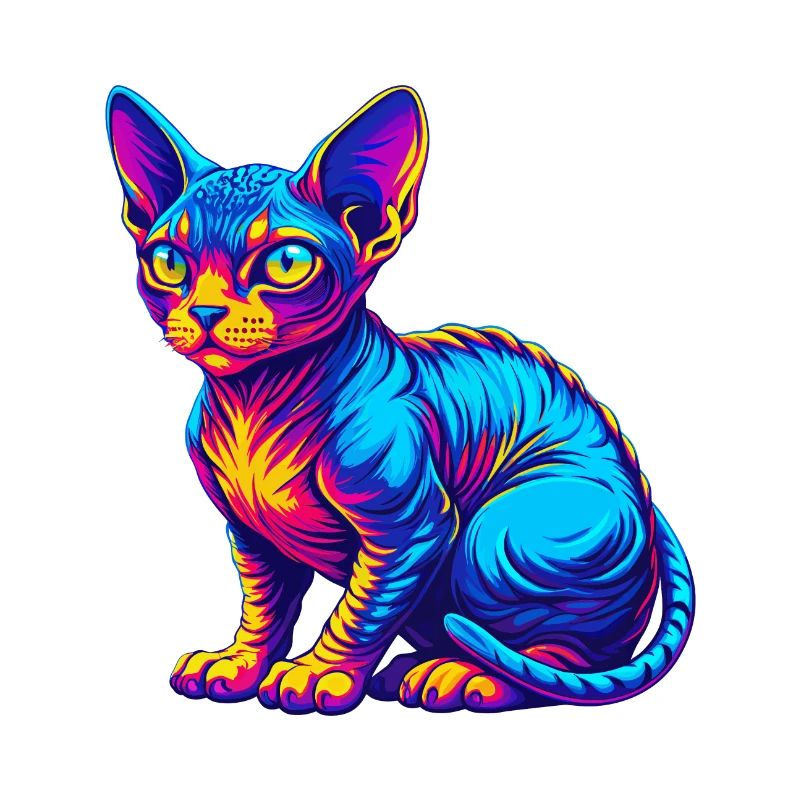 Red Devon Rex Cat Breed Cartoon Kawaii Animal Pet