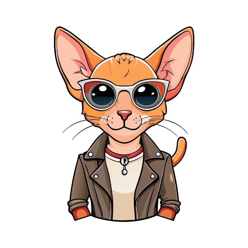 Devon Rex Funny Cartoon Kawaii Jacket Sunglasses