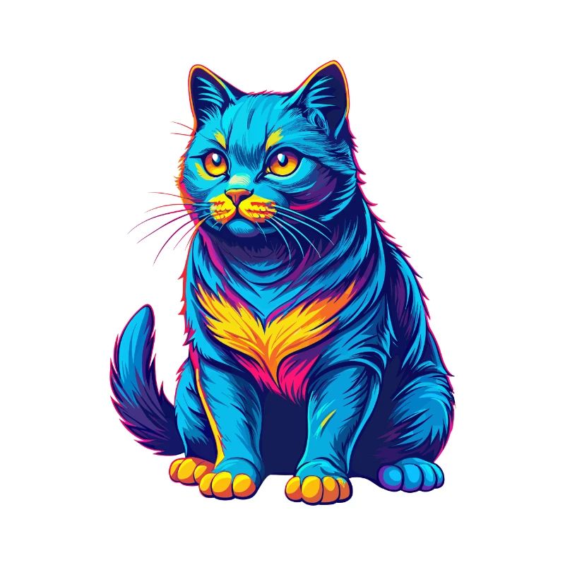 Chat polydactyle américain de race de dessin animé Kawaii Anima