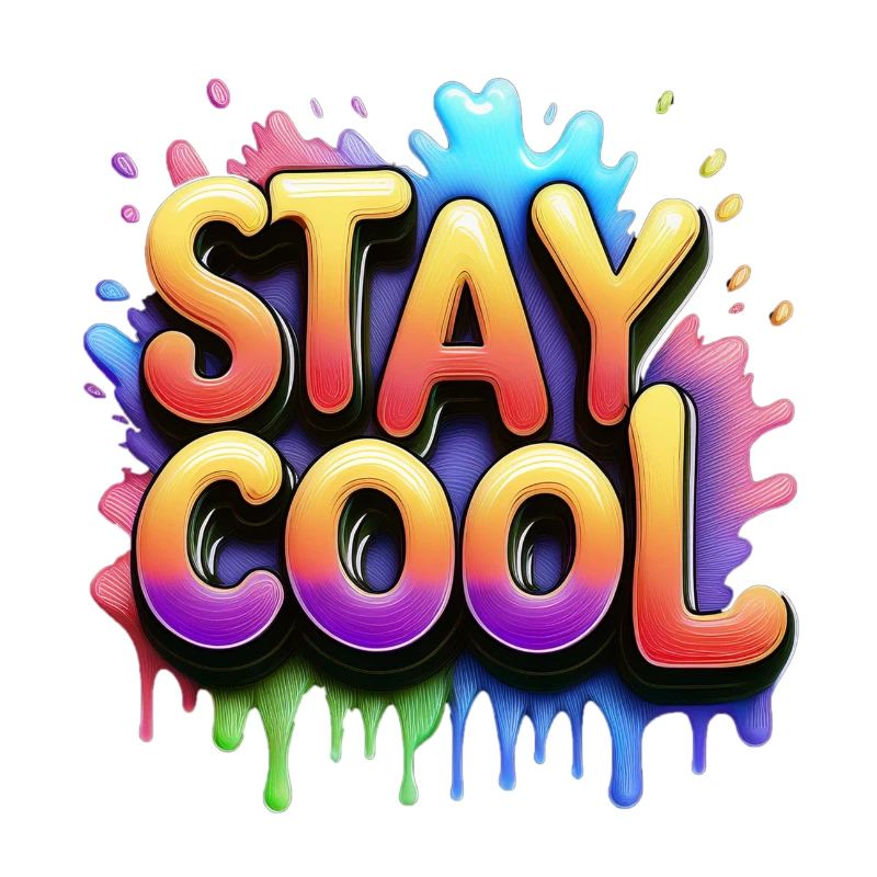 Restez cool texte 3d