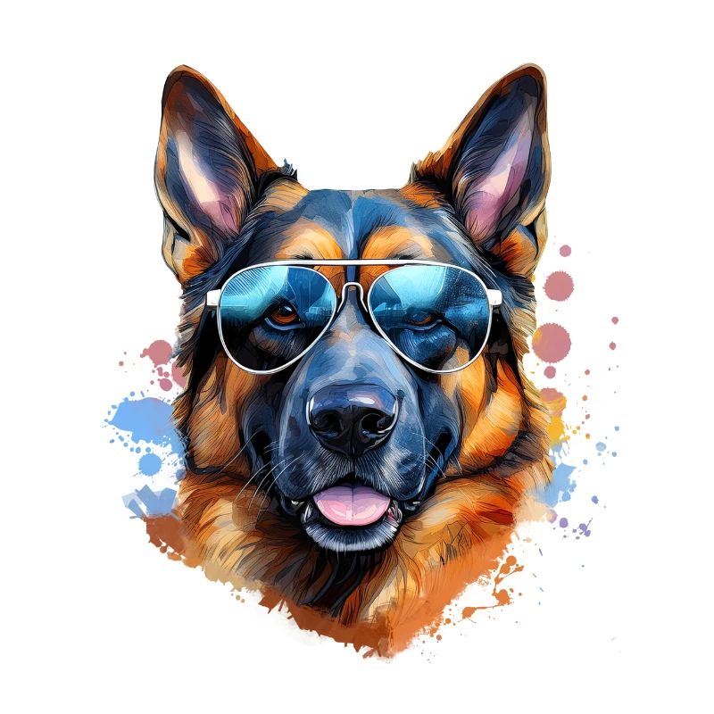 German Shepherd with sunglasses
