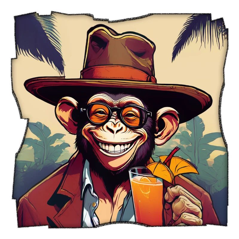 Affe mit Cocktail!