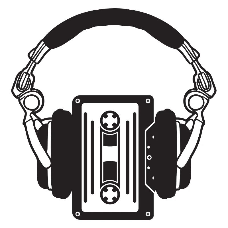 Casque rétro avec cassettes boho