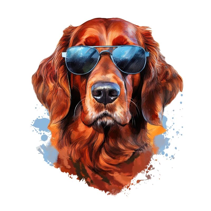 Irish Setter with Sunglasses